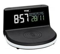 Réveil TFA numérique avec station de recharge sans fil CHARGEIT WIRELESS 60.2028.01 noir G