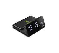 Réveil numérique de Braun avec écran LCD VA, Bloc de Charge Rapide sans Fil Qi 10W, réglage Automatique du rétro-éclairage, Configuration Rapide, Alarme sonore, en Noir, modèle BC21BEU.