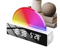 Réveil - Up Day Clock, Solle Clock Solar, Sunrise Aondh Clock Digital Light, Sunrise Alarm, Smart Aarrange, ANCH ANVENTICE CHAMBRE, Affichage multi couleurs pour dormeurs en profondeur,