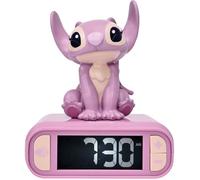 Lexibook Réveil-veilleuse Angel 3D – Sons et mélodies – Écran LCD rétro-éclairé et lumineux – Rose