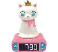 Réveil veilleuse digital LEXIBOOK - Chat - 3D lumineux et sonore - Blanc et rose - Enfant