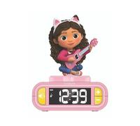 Lexibook, Gabby et la Maison Magique Réveil Veilleuse, RL800GDH | Sons et mélodies, écran LCD rétroéclairé, lumineux, snooze, Rose