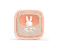 Réveil & Veilleuse - Mob - Billy Clock - Rose saumon - Rechargeable USB - 12x12x4 cm