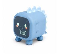 Réveil veilleuse - SHOP-STORY - DINOCLOCK_BU - Double alarme - Veilleuse LED - Rechargeable 15j