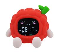 Réveille-matin Youha pour enfants - Réveil sans fil avec écran tactile, veilleuse et 8 couleurs réglables - Figure framboise