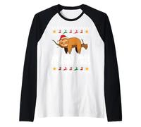 RÉVEILLE-Moi Quand C'est NOËL ! Meme Sloth Santa Ugly Manche Raglan