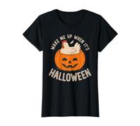 Réveillez-Moi Quand C'est Halloween Chicken Farm Pumpkin T-Shirt Graphique avec Valeur