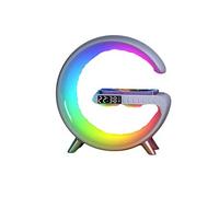 Réveillez-Vous Avec Enceinte Bluetooth Intelligente Chargeur Sans Fil Et Lumière Ambiante Blanc