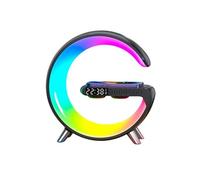 Réveillez-Vous Avec Enceinte Bluetooth Intelligente Chargeur Sans Fil Et Lumière Ambiante Noir