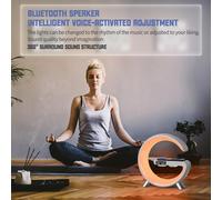 Réveillez-Vous Avec Enceinte Bluetooth Intelligente Chargeur Sans Fil Et Lumière Ambiante Noir YONIS