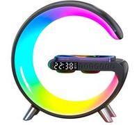 Réveillez-Vous Avec Enceinte Bluetooth Intelligente Chargeur Sans Fil Et Lumière Ambiante Noir YONIS Noir G