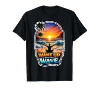 Réveillez-Vous avec la Vague de Lever de Soleil méditant T-Shirt Graphique avec Valeur