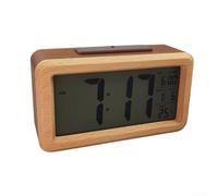 Réveillez-vous en douceur avec fonction snooze Réveil en bois avec capteur de lumière (B)