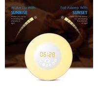 Réveillez-Vous Lumière Sunrise Sunset Simulation Réveil 7 Couleurs Atmosphere Lampe Blanc PL261