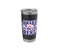 Réveillez-vous pour que vous puissiez vous reposer la routine du café du matin pour les amateurs de caféine Gobelet isotherme en acier inoxydable double paroi