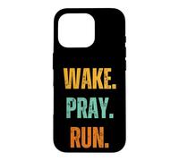 Réveillez-Vous. Priez. Courez. Prière de Course rétro Christian Faith Runner Coque pour iPhone 16 Pro