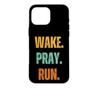 Réveillez-Vous. Priez. Courez. Prière de Course rétro Christian Faith Runner Coque pour iPhone 16 Pro Max