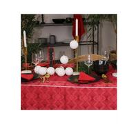 REVEILLON Nappe jacquard polyesther 150X150 Rouge SUD ETOFFE