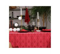 REVEILLON Nappe jacquard polyesther 250X150 Rouge SUD ETOFFE