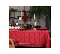 REVEILLON Nappe jacquard polyesther 300X150 Rouge SUD ETOFFE