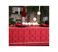 REVEILLON Nappe jacquard polyesther 350X150 Rouge SUD ETOFFE