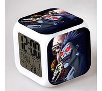 Réveils numériques Death Note Anime5 Cube LCD LED de Nuit Brillante avec Enfants légers Réveillez-Vous l'horloge de Chevet Cadeaux d'anniversaire pour Les Enfants Femmes Chambre Adulte