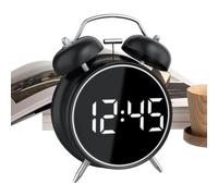 Réveils pour chambre à coucher - Silent Soft Light Twin Bell Décor - 6,3 x 4,33 pouces Réveils numériques rétro Twin Bell pour adultes Étudiants Adolescents Lieux de couchage lourds