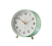 Réveils Réveil de luxe nordique, petite horloge de bureau silencieuse analogique sans tic-tac avec chiffres arabes, horloge de table ronde à piles for salon, chambre à coucher Réveils de chevet(Green)