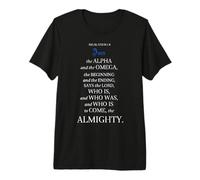 Revelation 1 8 I Am The Alpha and The Omega Beginning End T-Shirt Haut de Gamme