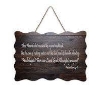 Revelation 19:6 Then I Heard What Sounded Like A Great Multitude Like The Roar of Rushing Waters An Hanging Print Wood Sign Rustic Wood Art Sign Poster Office New Home Decor 15,2 x 25,4 cm