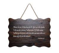 Revelation 2:17 Whoever Has Ears, Let Them Hear What The Spirit Says to The Churches - Panneau en bois imprimé rustique - Décoration murale en bois - 15,2 x 25,4 cm