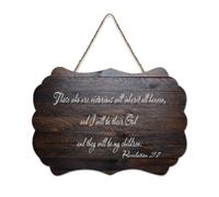 Revelation 21:7 Those Who Are Victorious Will Inherit All This, And I Will Be Their God And They Wil Panneau en bois 15,2 x 25,4 cm Décoration murale en bois pour porte d'entrée, salon, cuisine