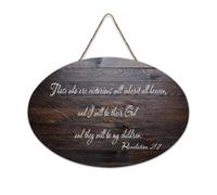 Revelation 21:7 Those Who Are Victorious Will Inherit All This, And I Will Be Their God And They Wil Panneau rustique en bois à suspendre Décoration murale pour salon, chambre à coucher, porte