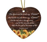 Revelation 22:17 The Spirit & Bride Say Come Let One Who Hears Say Come Thirsty Wishes Take The F Heart Citations Décoration de Noël en céramique pour sapin de Noël, souvenir de vacances, cadeaux de