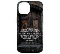 Revelation 3:20 I Stand at The Door and Knock - Jesus Quote Coque pour iPhone 14