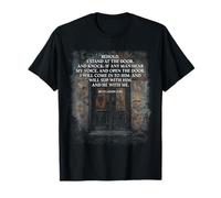 Revelation 3:20 I Stand at The Door and Knock - Jesus Quote T-Shirt