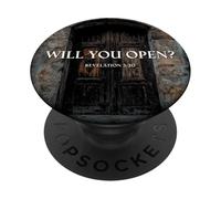Revelation 3:20 I Stand at The Door and Knock, Will You Open PopSockets PopGrip Adhésif