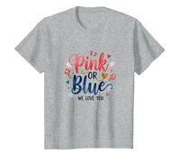 Révélation du Sexe Rose ou Bleu « We Love You Baby Celebration » T-Shirt, Enfant, Gris Chiné, 6 Ans