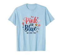 Révélation du Sexe Rose ou Bleu « We Love You Baby Celebration » T-Shirt, Homme, Bleu Céleste, XL