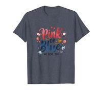 Révélation du Sexe Rose ou Bleu « We Love You Baby Celebration » T-Shirt, Homme, Bleu Chiné, XL
