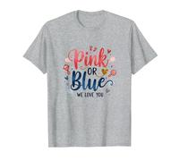 Révélation du Sexe Rose ou Bleu « We Love You Baby Celebration » T-Shirt, Homme, Gris Chiné, XXL