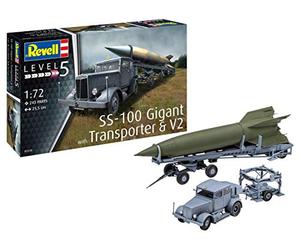 Revell 03310 Maquette de Fusée V2 et Transporteur SS100 Giant, Échelle 1/72