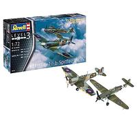 Revell 03710 - Set de 2 maquettes d'avions de Combat Bf109G-10 & Spitfire à Construire, échell 1/72
