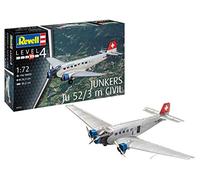 Revell 04975 Maquette d'avion Junkers Ju52/3m Civil - échelle 1/72 - Niveau 4/5