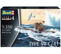 Revell 05154 Kit De 12 Modélisme German Submarine Type VII C/41 L'échelle 1 : 350, Niveau 4