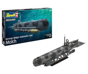 Revell 05187 German Midget Submarine Type Molch Échelle 1:72 - Maquette en plastique non construit/non peint
