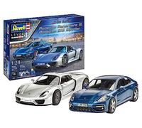 Revell Coffret cadeau Maquettes Porsche Spyder & Panamera 2 – 2 modèles à construire – Échelle 1/24