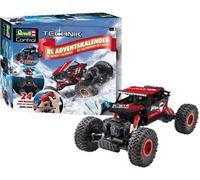 Revell 1032 Set de bricolage pour le calendrier de l'avent voiture RC avec télécommande, 4WD Offroad-Crawler, télécommande GHz et piles, 27,5 cm accessoires, rouge/bleu