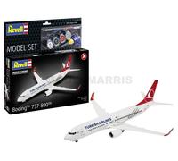 Revell Turkish Airlines - 63772 - Kit de Maquette en Plastique Non construit à l'échelle 1:144 avec Accessoires - Boeing 737-800