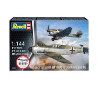 Revell 73770 Kit de démarrage Messerschmitt Bf109E & Ju87B Stuka Échelle 1:144 Kit de maquette en plastique non construit avec accessoires